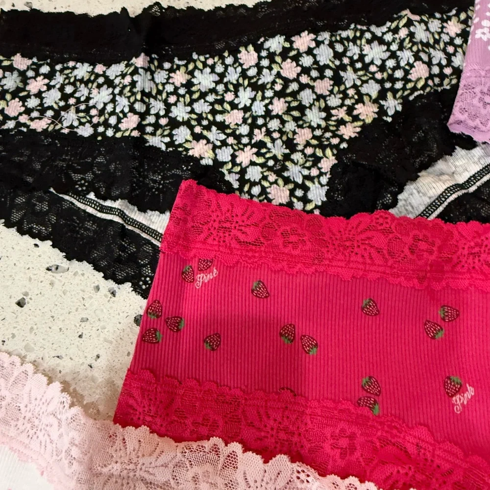 New women’s Sz M, L Lace Trim Cotton Panties Bundle - Picture 3 of 8